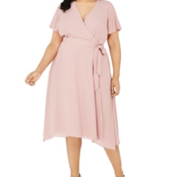 Alfani Dresses & Skirts - Alfani Pink V Neck Wrap Maxi Dress